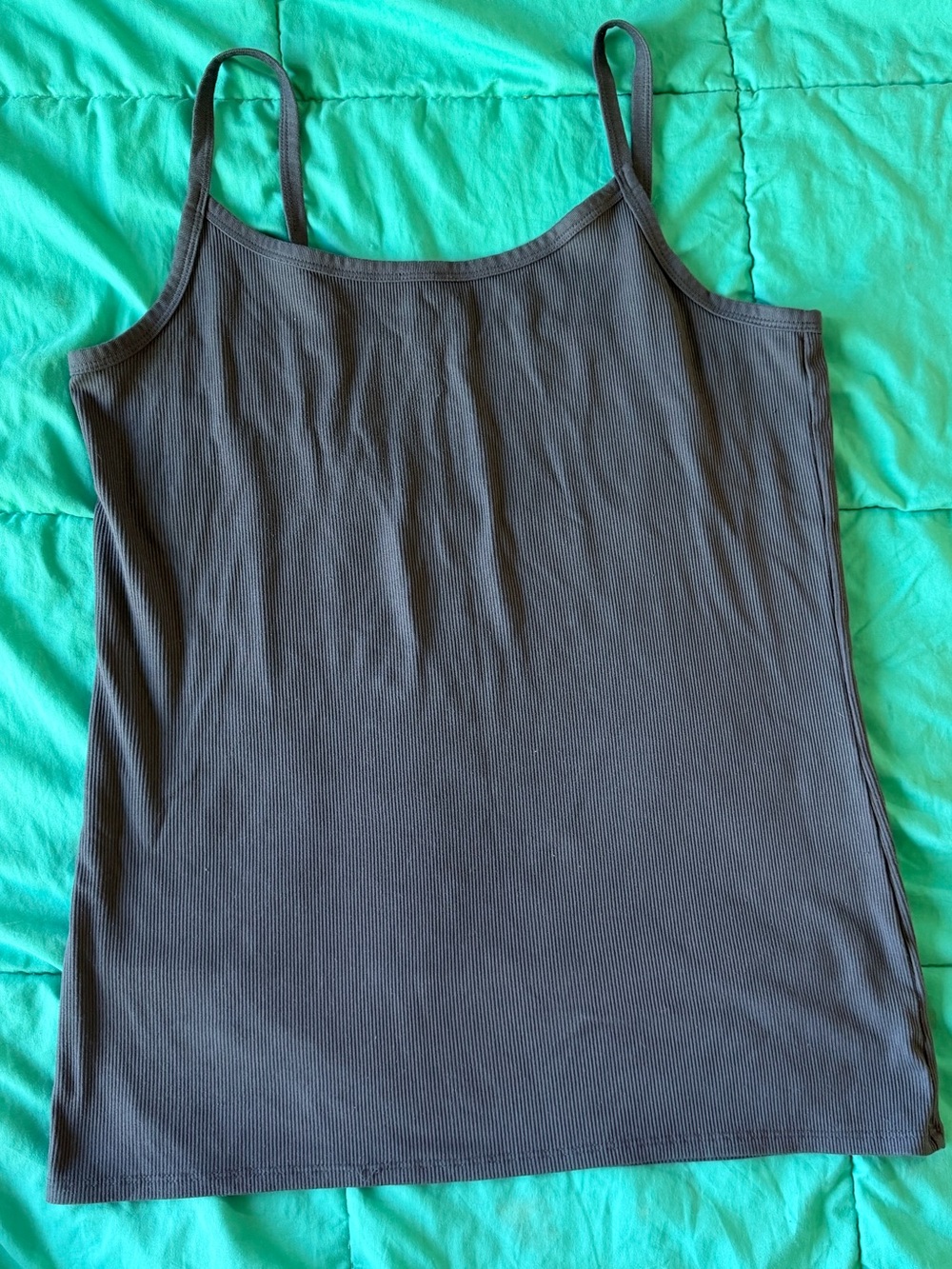 No Boundaries Dark Gray Ribbed Spaghetti Strap Cami